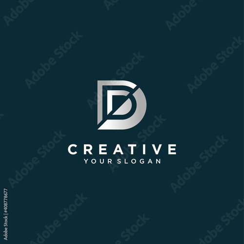 Inspirational letter d monogram logo design with modern concept silver colour Premium Vector. part 5