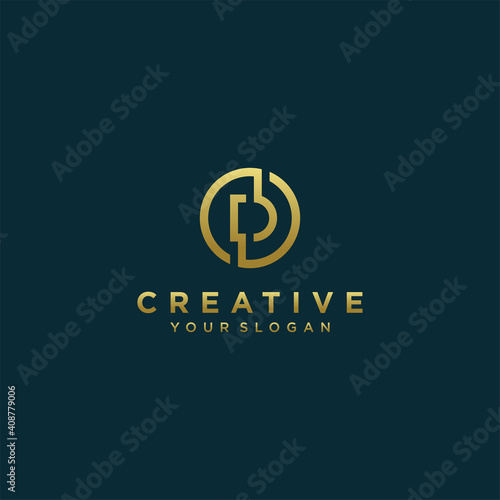 Inspirational letter d monogram logo design with modern concept gold colour Premium Vector. part 2