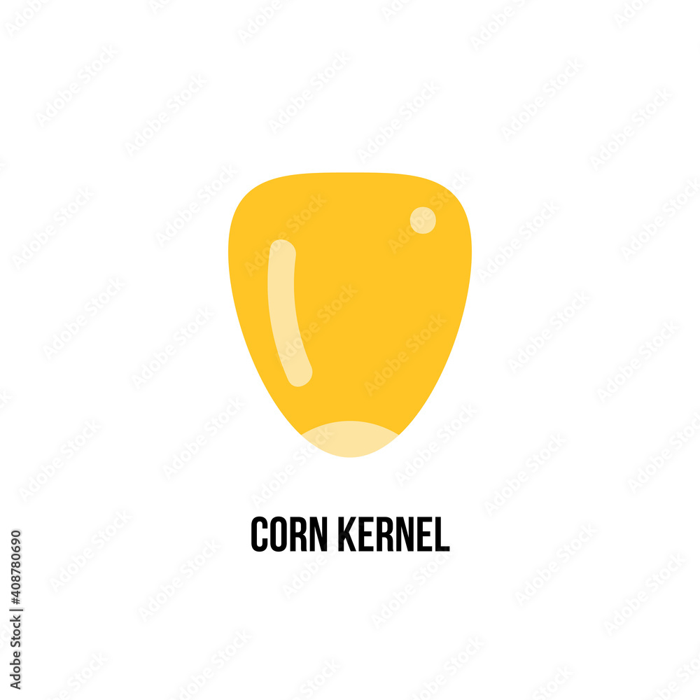 Corn kernel on white background.Vector icon. Corn kernel on white background.Vector icon.