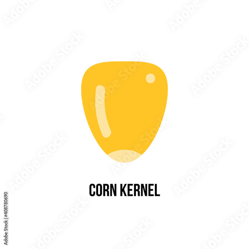 Corn kernel on white background.Vector icon.