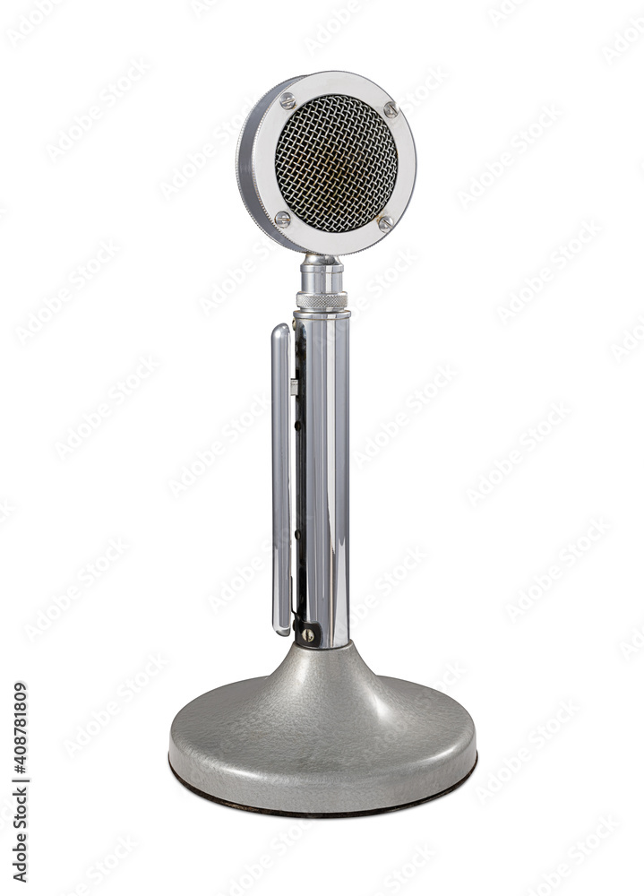 Front view of a 1930s desktop radio microphone Stock Photo | Adobe Stock