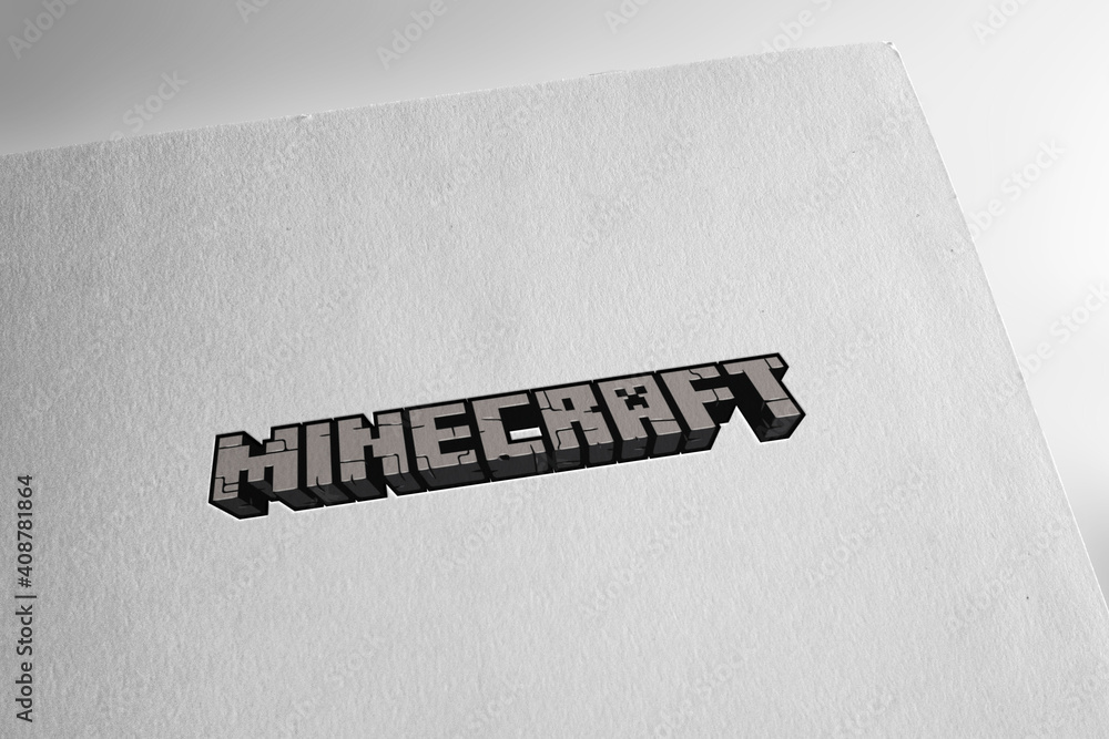 Fototapeta premium minecraft logo on textured paper