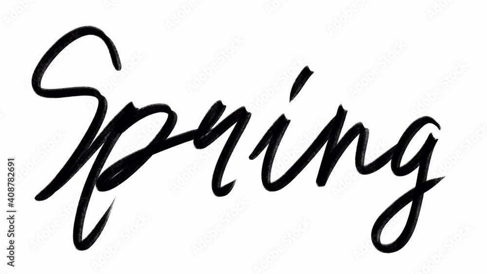Spring handwriting isolated on white background Spring handwriting isolated on white background