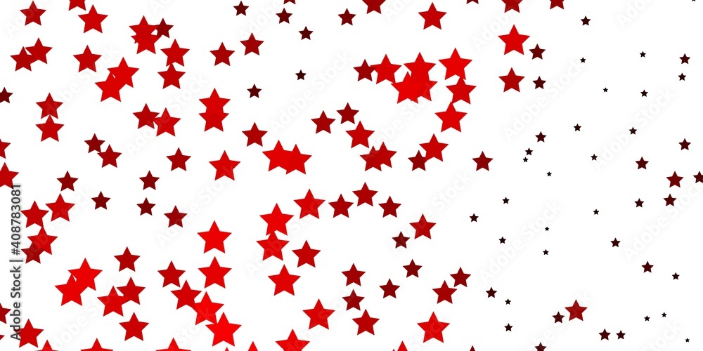 Dark Red vector background with small and big stars. - obrazy, fototapety, plakaty 