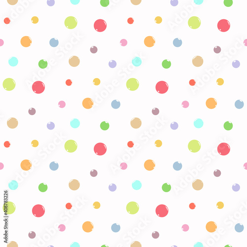 Fototapeta Naklejka Na Ścianę i Meble -  Colorful bright dots pattern and background design. Seamless vector illustration.