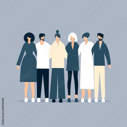 A group of young people holding each other