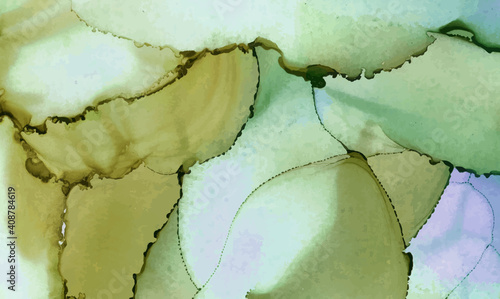 Alcohol ink vector texture banner. Fluid ink abstract background.