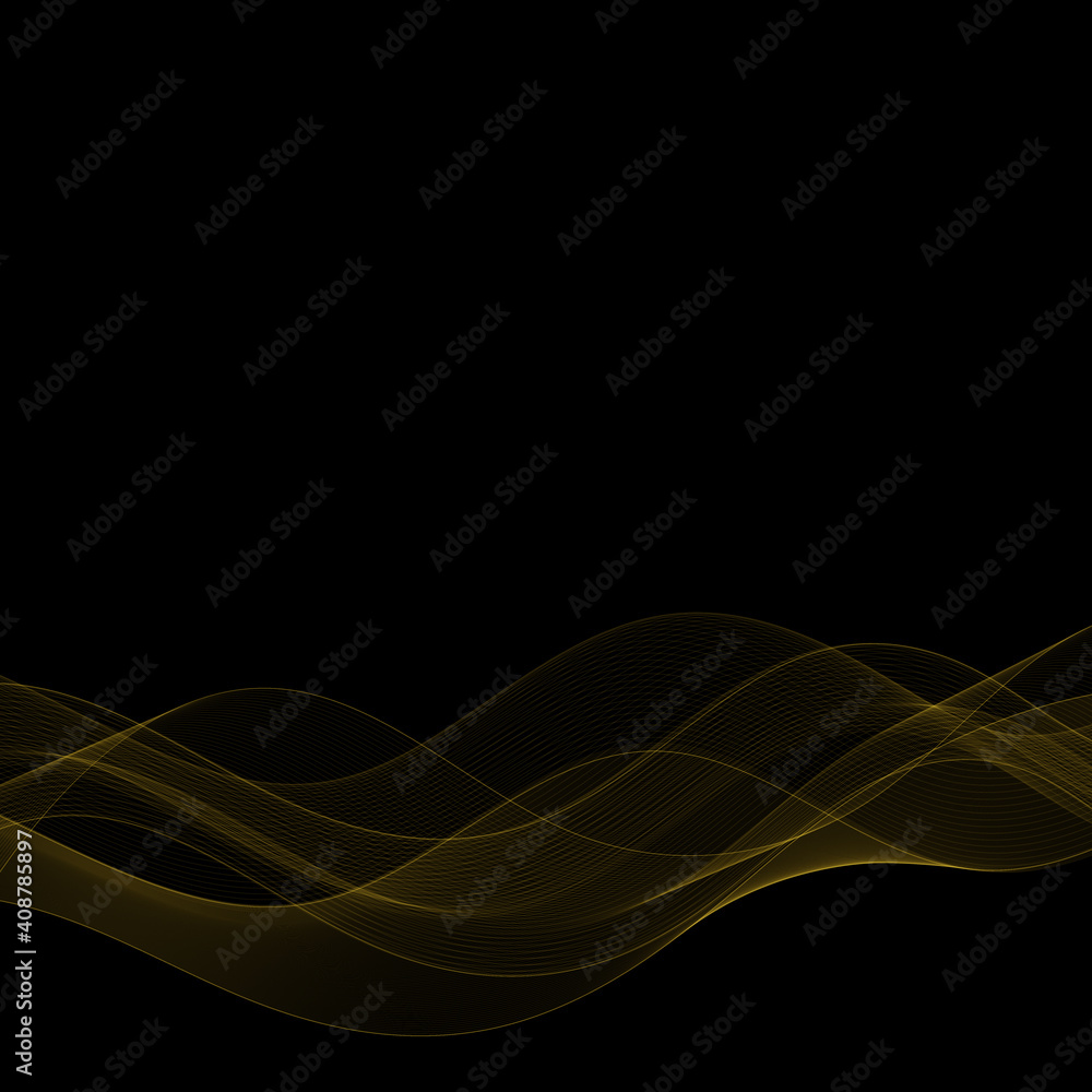 Fototapeta premium Gold wave on a black background. Design element. eps 10