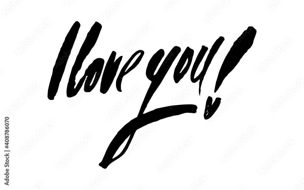 Fototapeta premium i love you vector valentine`s day callygraphy print