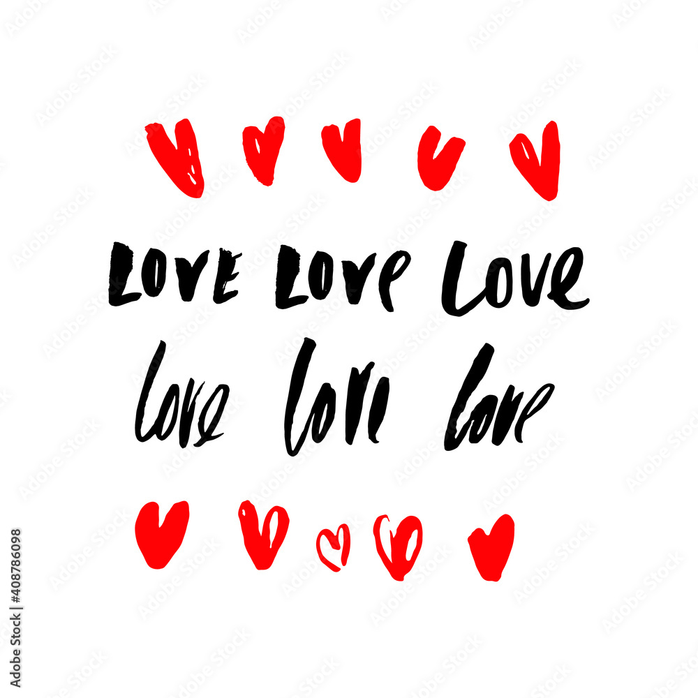 Love And Heart vector callygraphy print Love And Heart vector callygraphy print