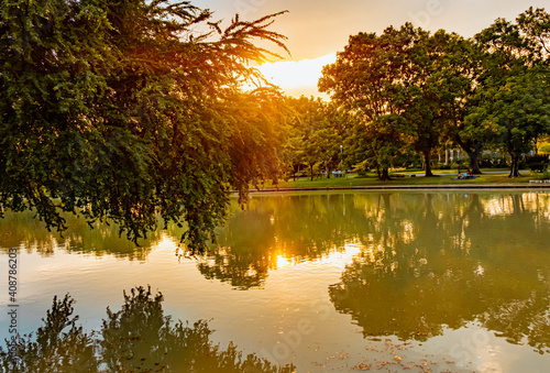 lake at Sunset Chatuchak Public Park, Bangkok, Thailand
 photo