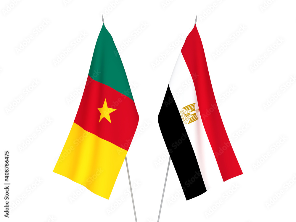 Naklejka premium Egypt and Cameroon flags