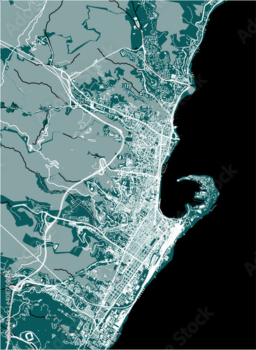 map of the city of Messina, Sicily, Italy