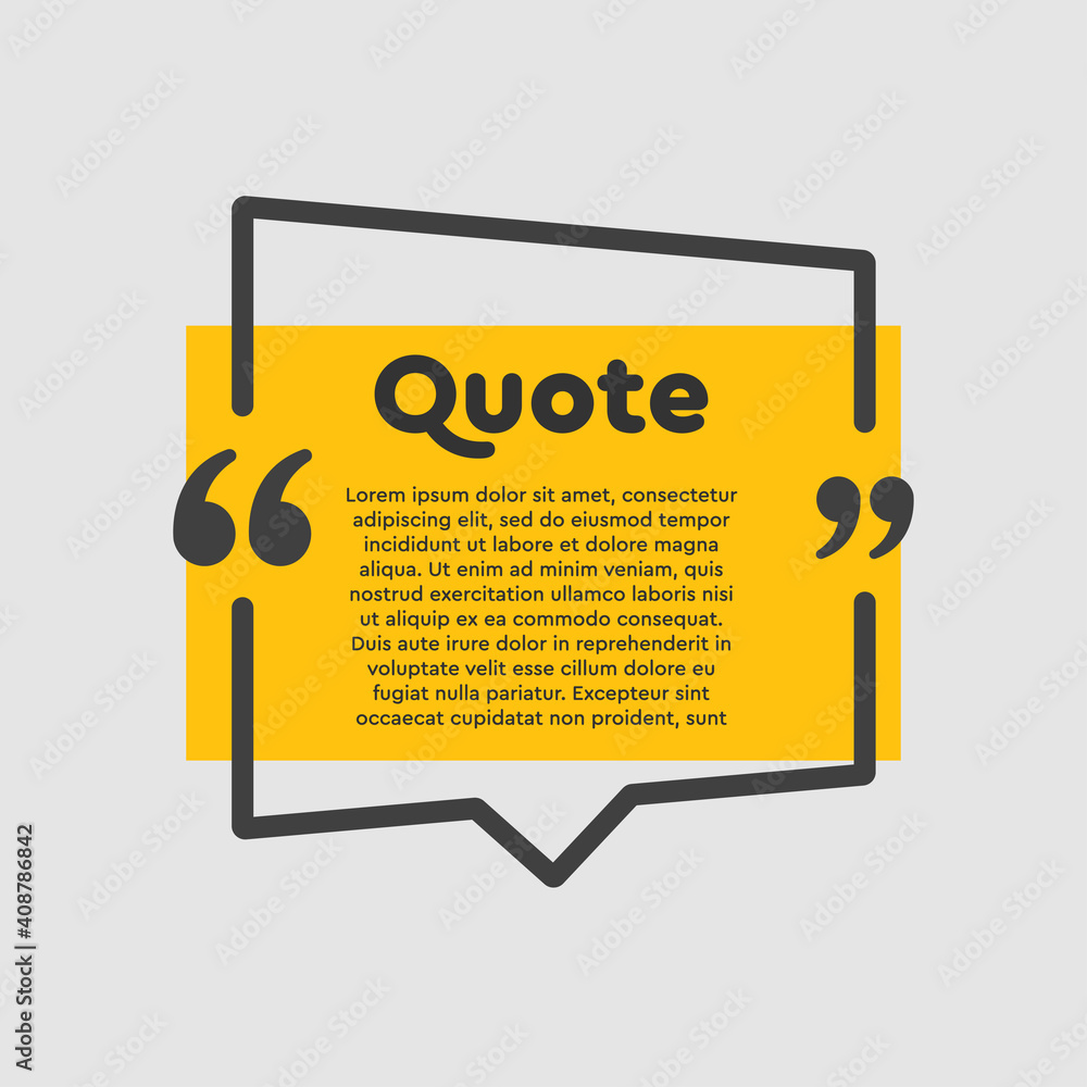 Quote square text with bracket, vector background Quote square text with bracket, vector background