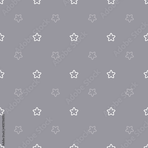 Vector white stars geometric seamless pattern background