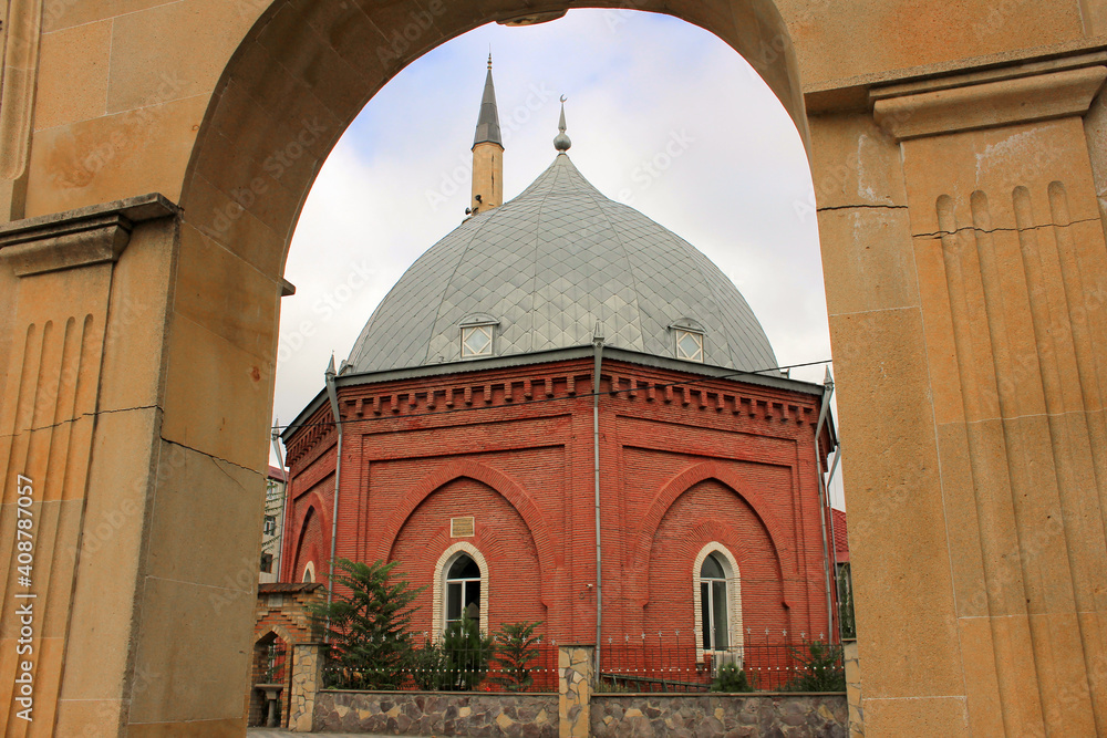 Fototapeta premium A beautiful red brick mosque.