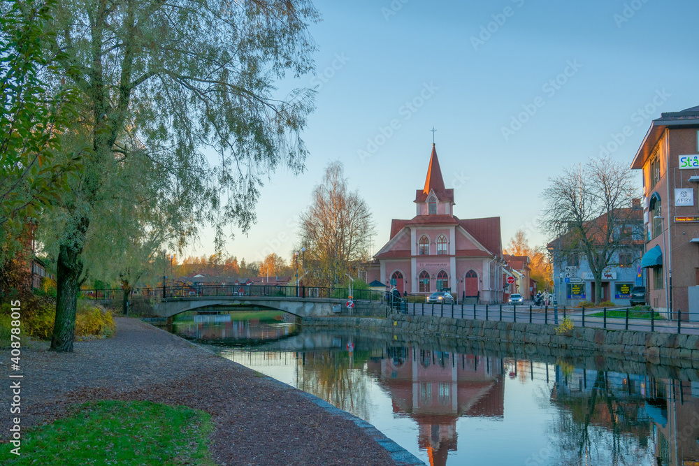 Autumn view in city of Falun, Dalarna, Sweded Autumn view in city of Falun, Dalarna, Sweded