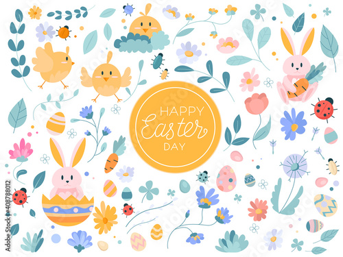 Happy easter banner background template