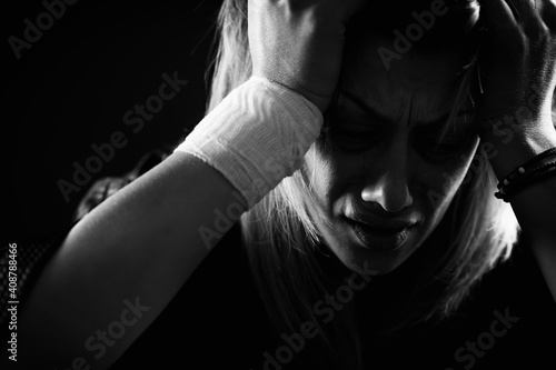 Depression – Gloomy Portrait of a Depressive Crying Woman © Microgen