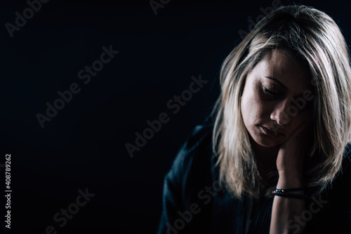 Depression - Dark Portrait of a Depressed Woman