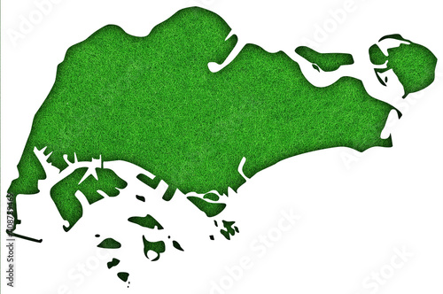 Karte von Singapur auf grünem Filz