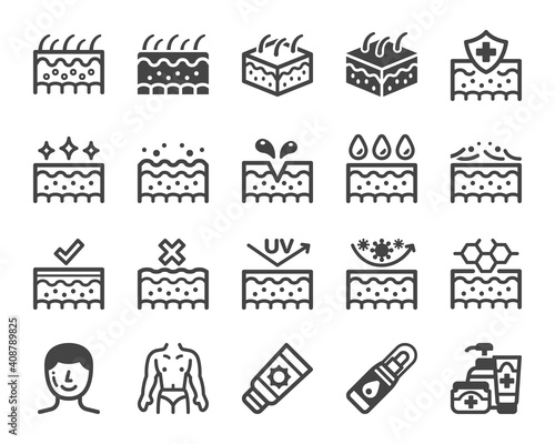 skin icon set,vector and illustration