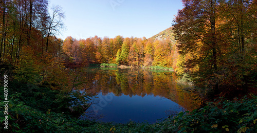 A beautiful lake high in the mountains.