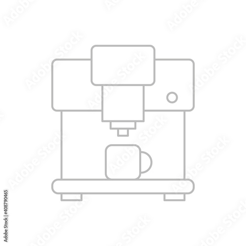 Kaffeemaschine, Kaffeevollautomat - Icon, Symbol, Piktogramm, grafisches Element - Vektor - Kontur - grau