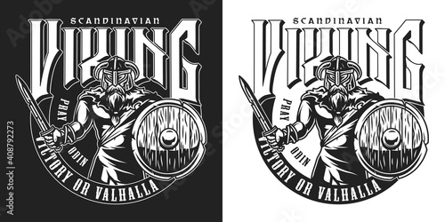 Scandinavian viking vintage label
