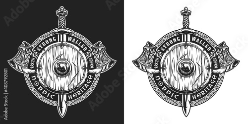 Viking vintage monochrome emblem