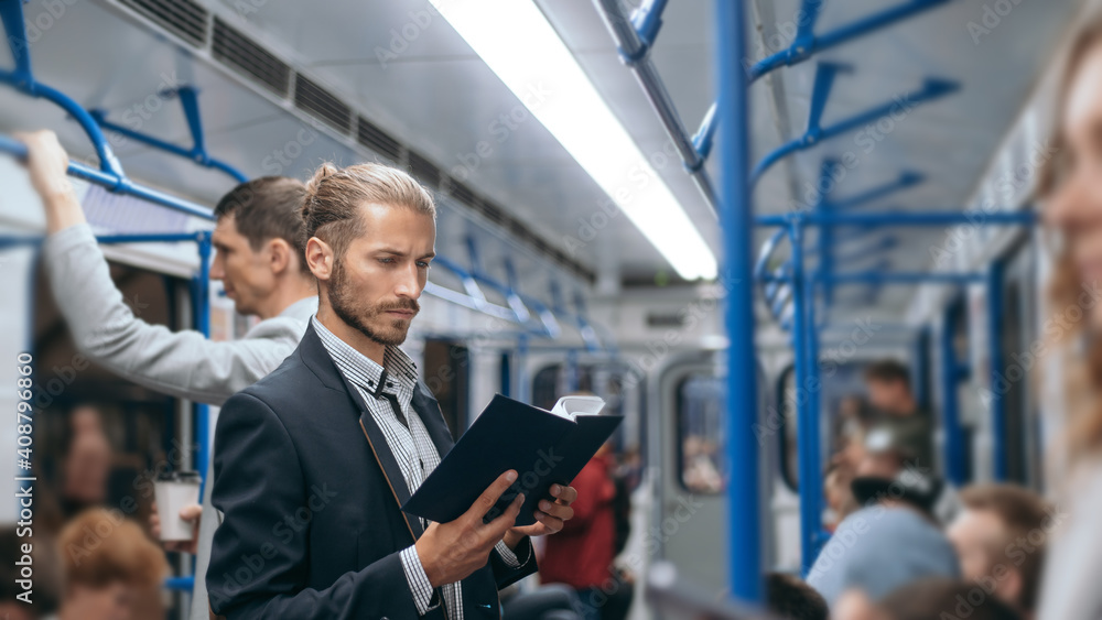 passengers of the metropolis traveling in the subway train. passengers of the metropolis traveling in the subway train.