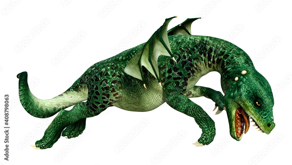 3D Rendering Fairy Tale Dragon on White 3D Rendering Fairy Tale Dragon on White