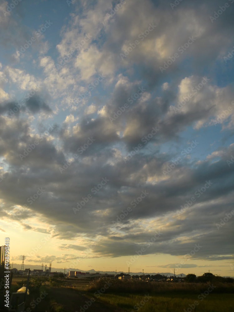 川越郊外の夕暮れ