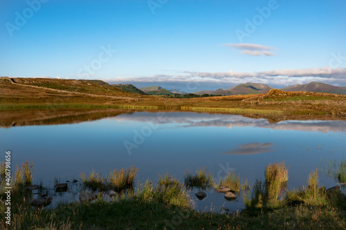 Tewet Tarn, a small but beautiful lake in the Greta Valley near Keswick, Lake District, Cumbria, England