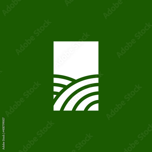 Modern Farm and Garden Logo Icon Vector Design Template Isolated.