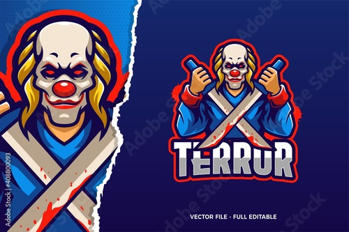 Clown Terror E-sport Logo Template