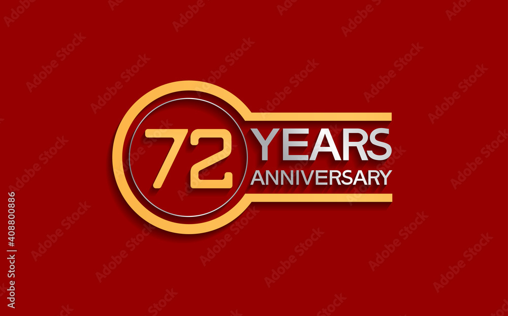 72 years anniversary golden and silver color with circle isolated on red background can be use for special moment, celebration, invitation and greeting card 72 years anniversary golden and silver color with circle isolated on red background can be use for special moment, celebration, invitation and greeting card