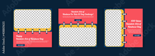 Social media post template for random acts of kindness day. Happy Random Acts of Kindness Day. Random Acts of Kindness For Kids: 30 Day Challenge. 1001 Ideas random acts of kindness day.