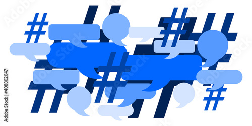 Réseaux Sociaux et Hashtag Bleu
