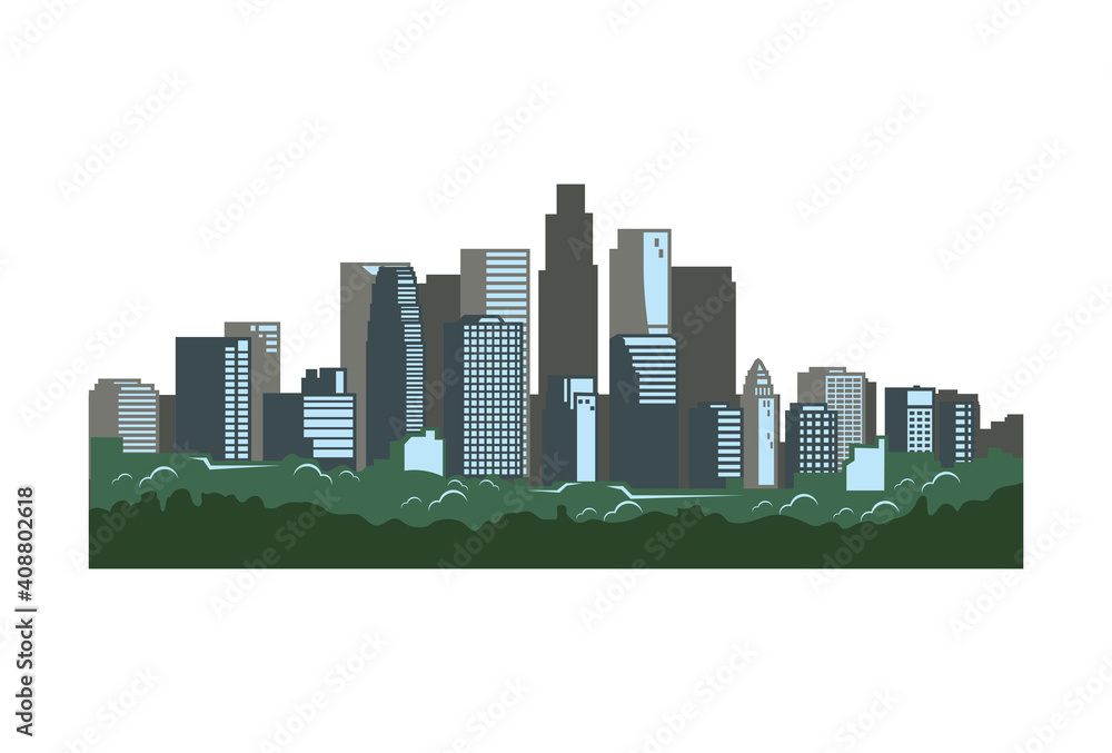 Fototapeta premium landscape city illustration in white background