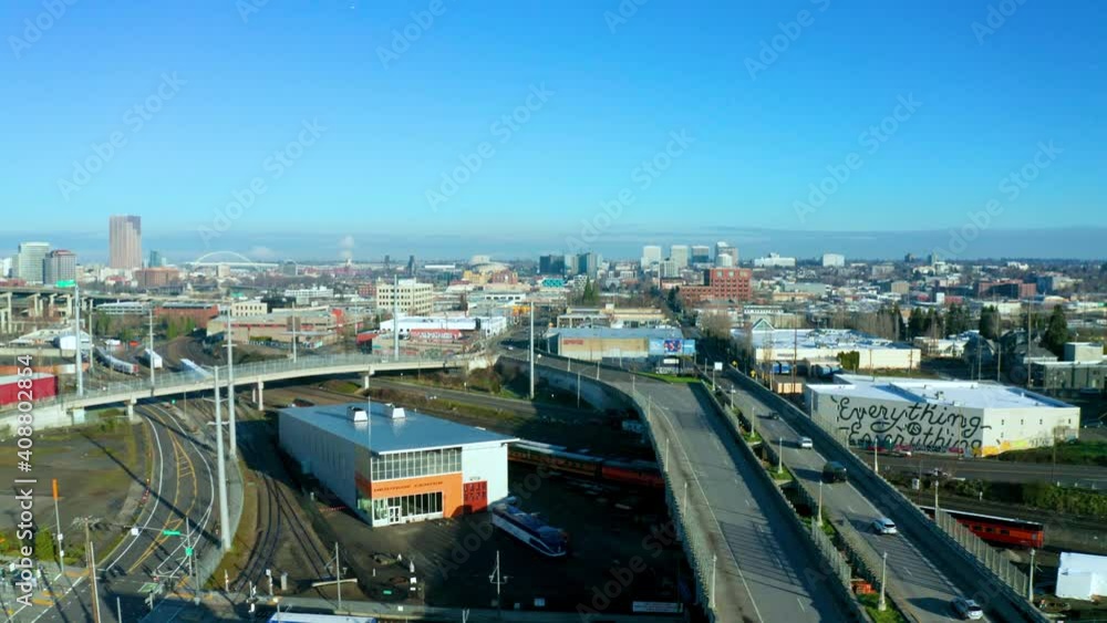 Cars entering East Portland Oregon during Morning Commute