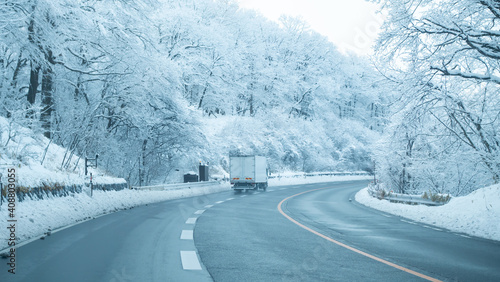 Canvastavla トラック・雪道