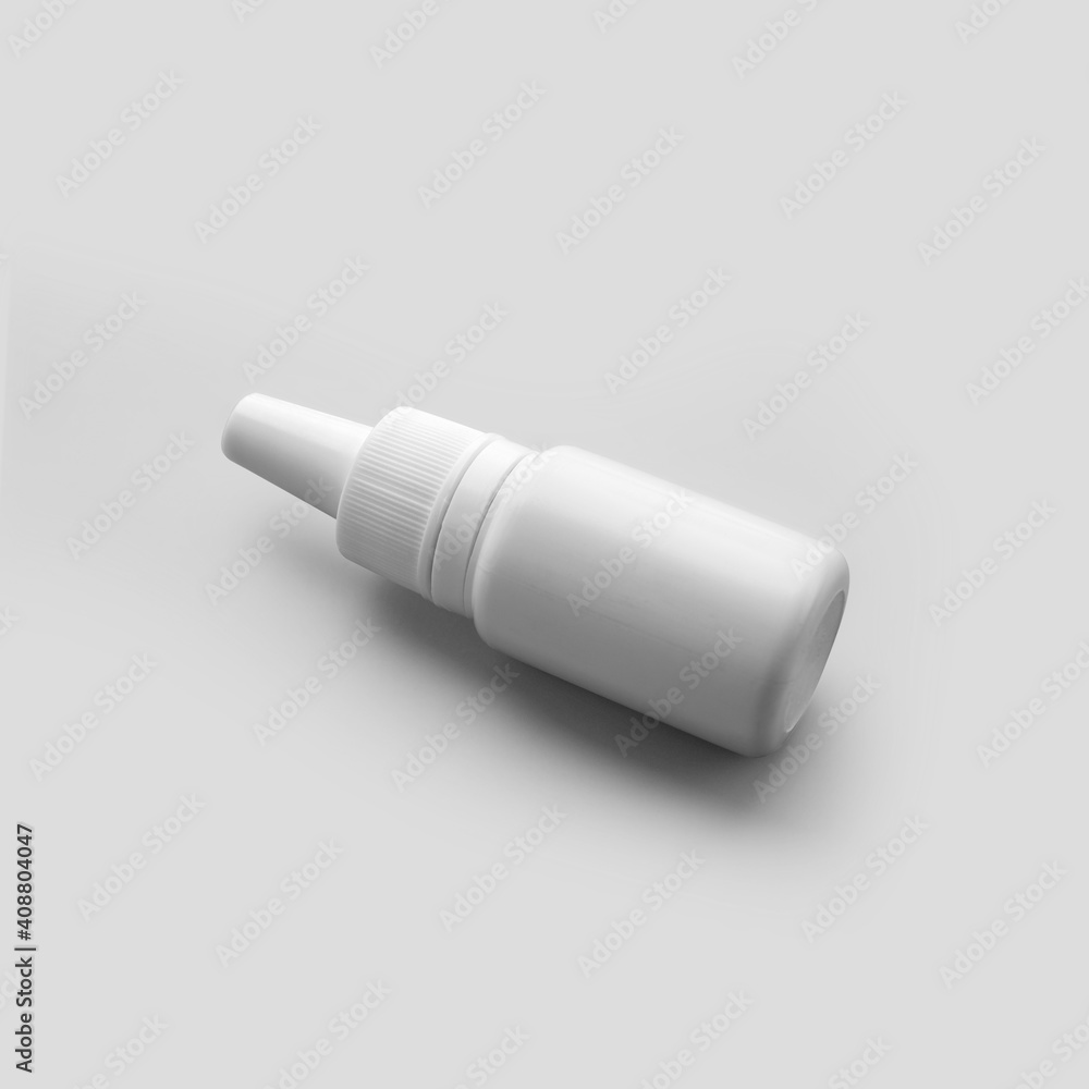 Template of plastic packaging for liquid, bottle with dropper isolated on background. Template of plastic packaging for liquid, bottle with dropper isolated on background.