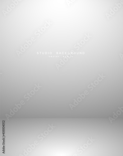 Empty white grey gradient studio room background. backdrop light interior with copyspace for your creative project, Vector illustration EPS 10