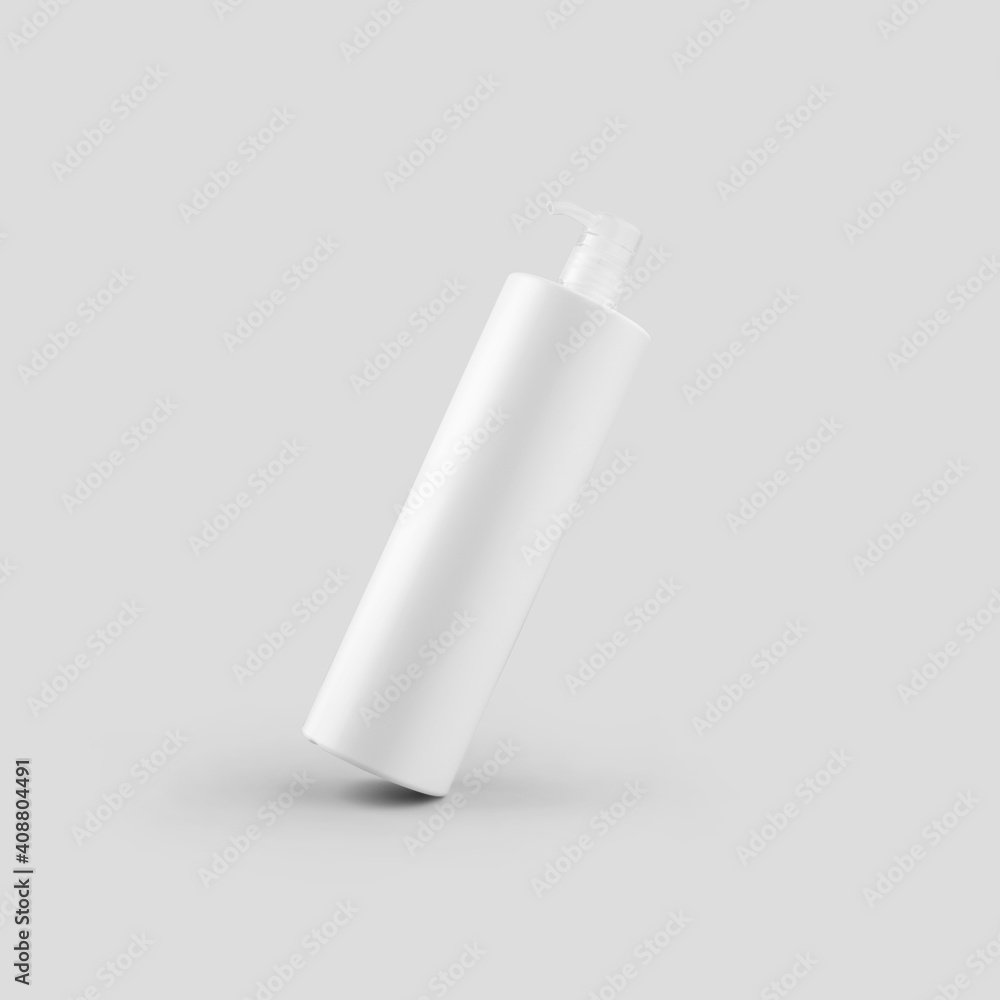 Template of a white plastic bottle with a dispenser, container for cream, gel, soap, for design presentation. Template of a white plastic bottle with a dispenser, container for cream, gel, soap, for design presentation.