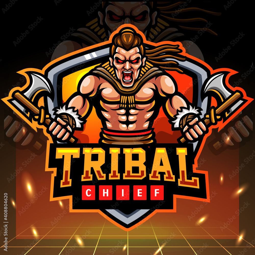 Tribal chief mascot. esport logo design 