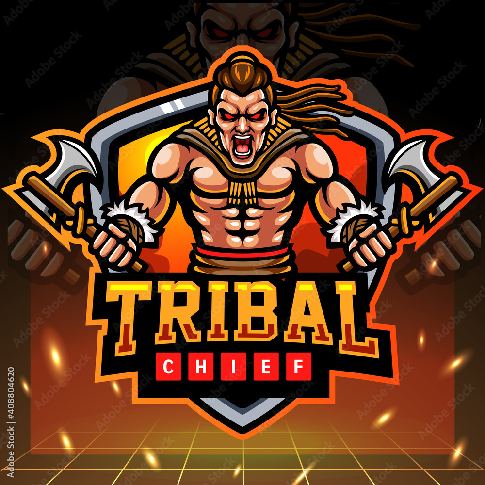 Tribal chief mascot. esport logo design Tribal chief mascot. esport logo design