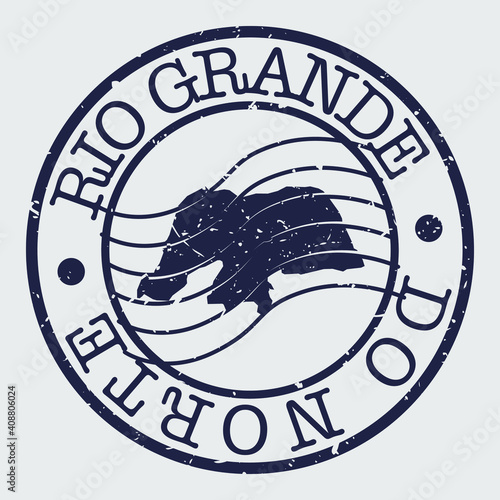 State of Rio Grande do Norte, Brazil, Map Postmark. Silhouette Postal Passport. Stamp Round Vector Icon. Vintage Postage Design.