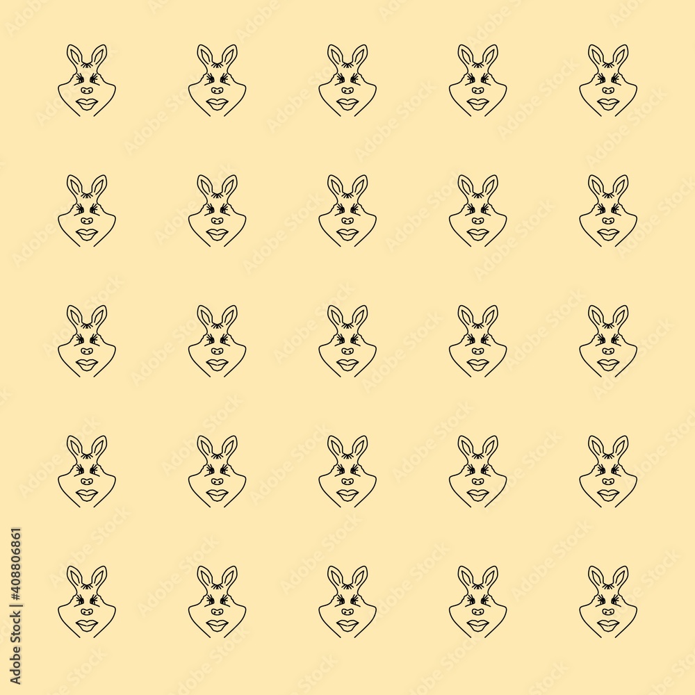 Obraz premium Caricature of an animal. A creature similar to a kangaroo, rabbit, bunny, rat or mouse. An interesting picture.