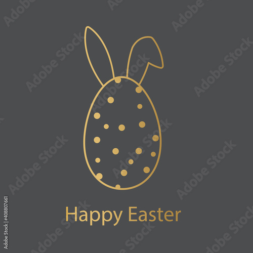 happy easter golden concept - vector illustration